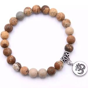 Picture Jasper Bracelet with Ohm charm
